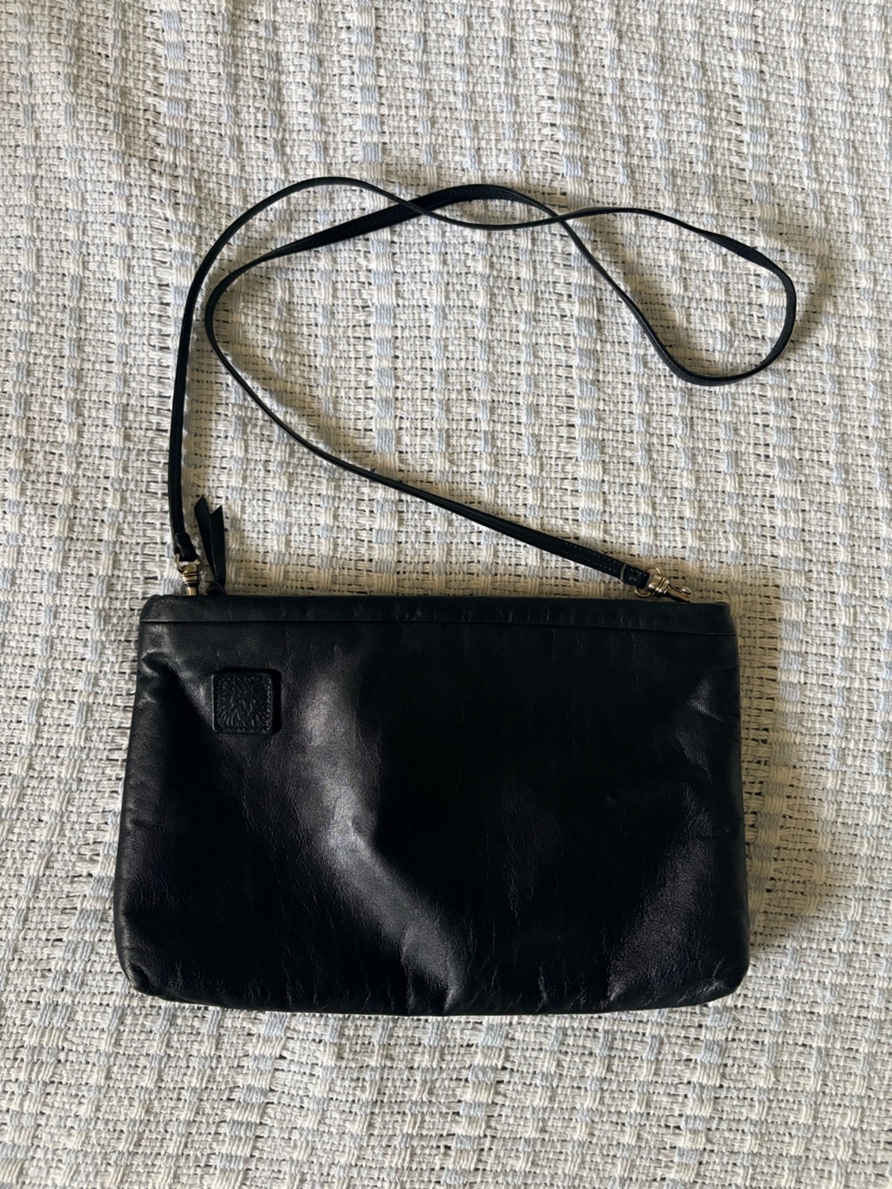 Anne Klein Black Leather Crossbody Bag